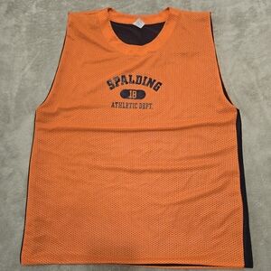 VTG Spalding Mesh Reversible Basketball Scrimmage Practice Vest Jersey Mens XL